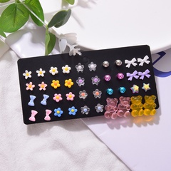 Fashion Popular Star sweet Flower Bow 20 Pairs Stud Earrings set