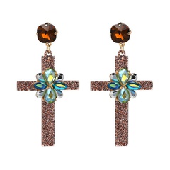floral diamond cross party dating romantic alloy earring