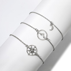 Simple Jewelry Moon Hollow Chain Bracelet Geometric Irregular Multilayer Bracelet