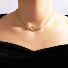 snake-shaped chain clavicle geometric irregular animal necklace