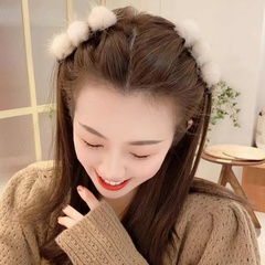 Tiktok Same Style Autumn and Winter Mink Fur Ball Braided Barrettes Lazy Hair Braiding Artifact Girl Side Clip Bang Clip Accessories