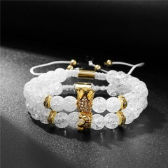 New Zircon Crown Hand-woven Adjustable Bracelet 2 Set