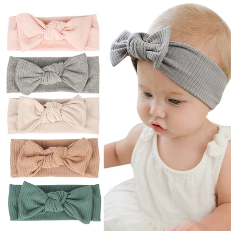 children's hair ring baby solid color thread knotted bow hair band wholesale's discount tags
