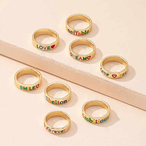 European and American color letters dripping oil ring wholesale's discount tags