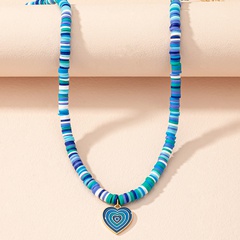 Mode Pullover Kette blaue weiche Keramik Herzform Halskette