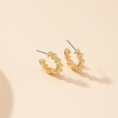 European and American simple twist woven earrings simple C-shaped earrings