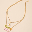 Korean flower letter necklace doublelayer personality dripping oil alloy necklacepicture8