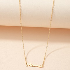 Fashion geometric letters Mama alloy necklace wholesale
