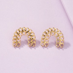 Korean twist woven hollow earrings retro fashion geometric earrings jewelry