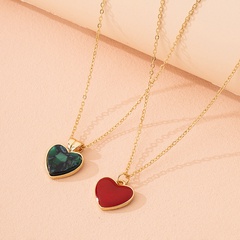 Korea fashion heart-shape pendant female alloy necklace