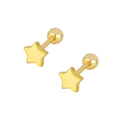 Sterling silver five-pointed star pierced thread temperament ear bone nails earrings