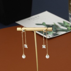Personalisierte Mode einfache klassische Perlen Quastenohrringe