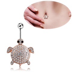 diamond-encrusted turtle animal piercing jewelry belly button ring belly button button wholesale