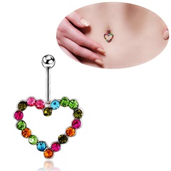 jewelry color hollow heart navel ring navel buckle wholesale