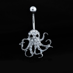 Love Belly Button Piercing Jewelry Crystal Diamond Octopus Pendant Belly Button Ring Belly Button Nails