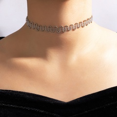 Personalisierte Silber Wave Schlüsselbeinkette handgemachte Perlenkette