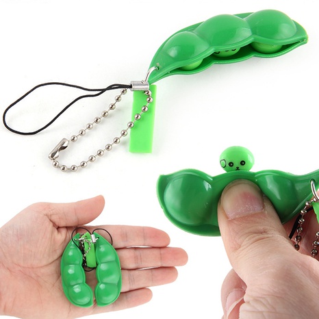 Decompression keychain pea pod keychain decompression vent edamame squeeze toy's discount tags