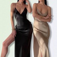 Spring and summer new solid color Vneck sexy halter split long dresspicture19