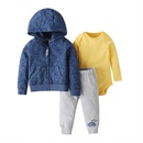 Primavera y otoo moda beb chaqueta con capucha de manga larga pantalones de mameluco traje de tres piezaspicture48