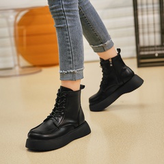 Martin boots female 2021 new spring and autumn black thick-soled short boots