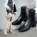Nouvelles bottes extensibles  talons pais bottes courtes bottes pour femmes  bout carr et  talon moyen bottes simples britanniques  la modepicture6