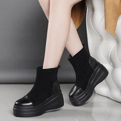 New thick-soled ankle boots high heel boots low boots women's boots
