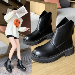 Retro round toe short boots single boots thick-soled fashion Martin boots wholesale