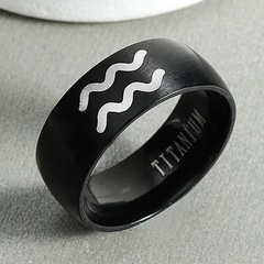 316 titanium steel ring men's Aquarius ring
