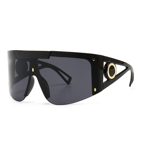 Einteilige Retro-Sonnenbrille mit übergroßem Rahmen Geschlossener Spiegel Trend-Sonnenbrille's discount tags