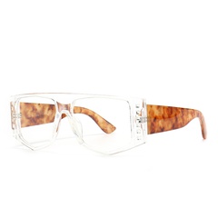 fashion leopard square frame glasses
