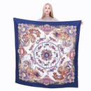 new 130cm womens silk scarf carousel print twill imitation silk large square scarf shawl scarfpicture10