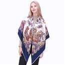 new 130cm womens silk scarf carousel print twill imitation silk large square scarf shawl scarfpicture12