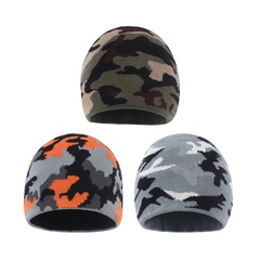 automne et hiver nouveaux chapeaux tricotés camouflage mode décontracté chapeaux chauds en plein air bonnets en laine froide