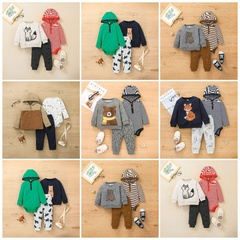 Baby clothes romper sweater trousers suit autumn cartoon children's clothing