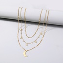 Simple multilayered star and moon necklace clavicle chain wholesalepicture10