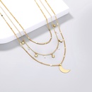 Simple multilayered star and moon necklace clavicle chain wholesalepicture11
