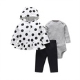 Primavera y otoo moda beb chaqueta con capucha de manga larga pantalones de mameluco traje de tres piezaspicture53
