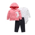 Primavera y otoo moda beb chaqueta con capucha de manga larga pantalones de mameluco traje de tres piezaspicture64