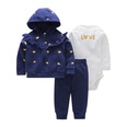 Primavera y otoo moda beb chaqueta con capucha de manga larga pantalones de mameluco traje de tres piezaspicture117