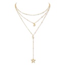 Simple star and moon wind pearl clavicle chain multilayered necklacepicture13