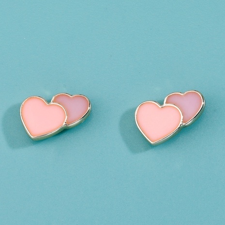 Glamour pink heart-shaped cute lady stud earrings NHHUQ532246's discount tags