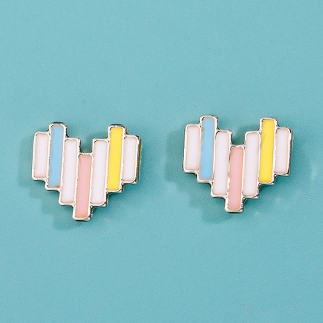 colorful heart-shaped women's fashion stud earrings wholesale's discount tags