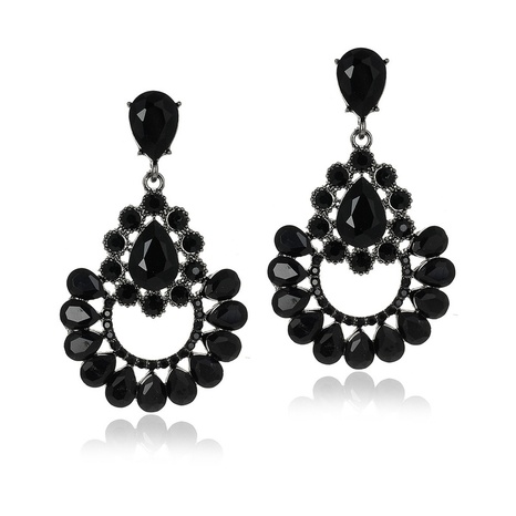 Retro hollow crystal ladies earrings bridal jewelry banquet dress accessories wholesale  NHQC532184's discount tags