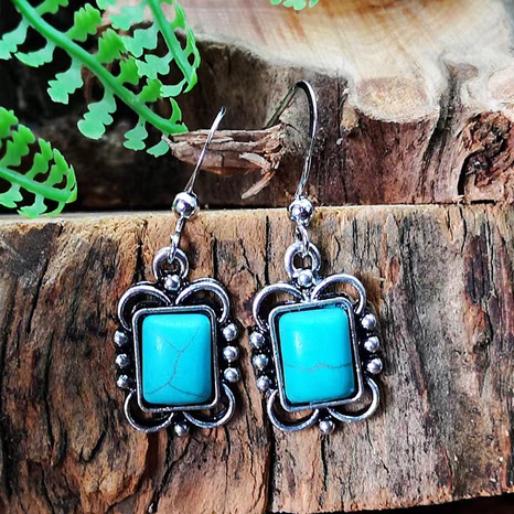 European American blue turquoise earrings female wholesale's discount tags