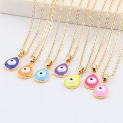 Retro Fashion Water Drop Necklace Personality Simple Drop Oil Eye Copper Jewelry