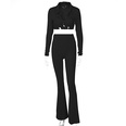 new longsleeved Vneck short top microflared pants sports casual suitpicture16