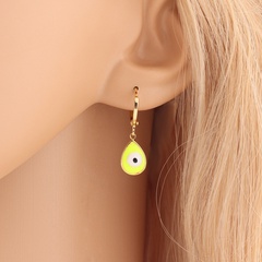 Korean water drop earrings drop oil simple water devil's eye copper earrings