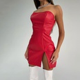 2021 neue Wintermode sexy Leder Slim Split Kleid Grohandelpicture14