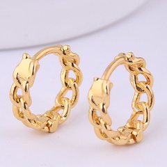 Korean fashion hollow braided personality copper ear buckle ear ring