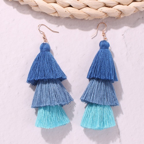 wholesale three-layer tassel simple fashion ethnic style earrings NHMD533868's discount tags